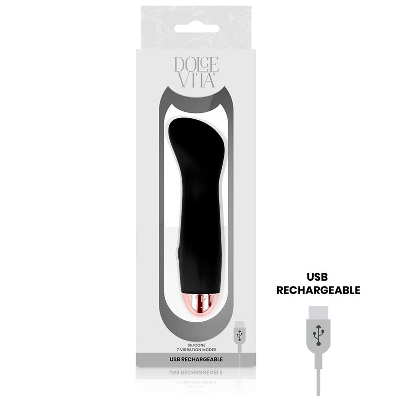 DOLCE VITA - ONE BLACK VIBRATORE RICARICABILE 7 VELOCITÀ