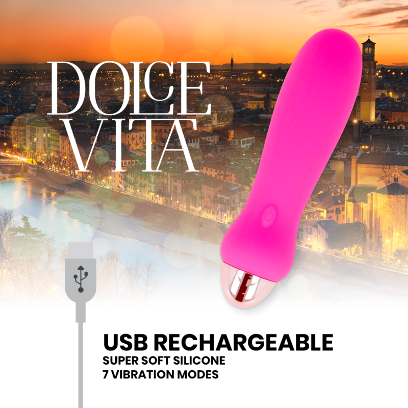 DOLCE VITA - VIBRATORE RICARICABILE PINK FIVE 7 VELOCITÀ