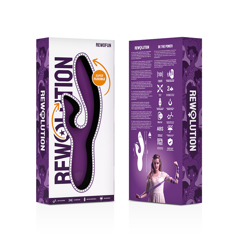 REWOLUTION - VIBRATORE FLESSIBILE REWOFUN CON CONIGLIO