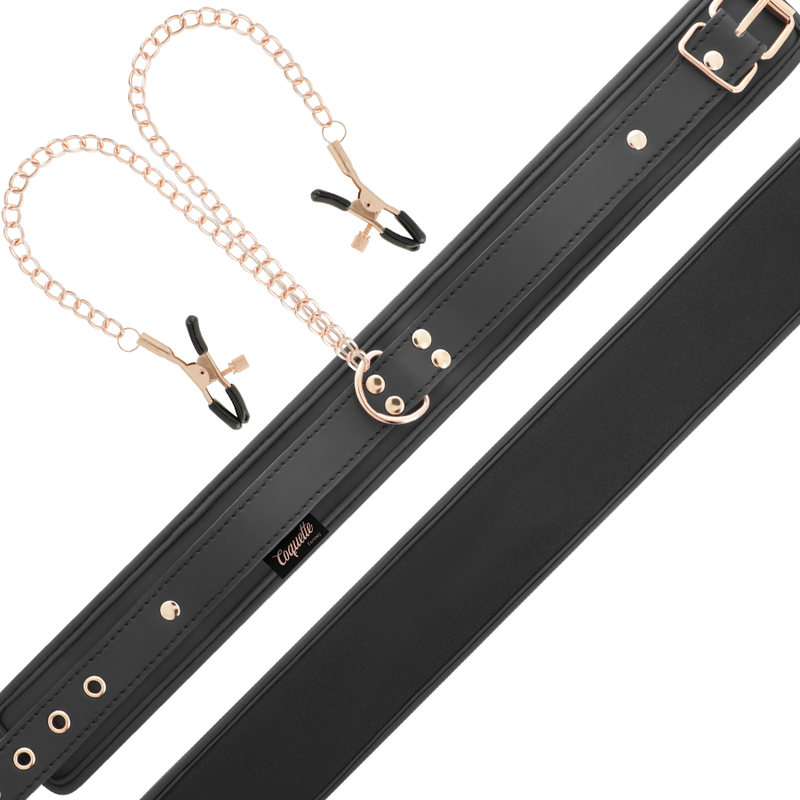 COQUETTE CHIC DESIRE - COLLARE FANTASIA CON MORSETTI PER CAPEZZOLI RIVESTITI IN NEOPRENE