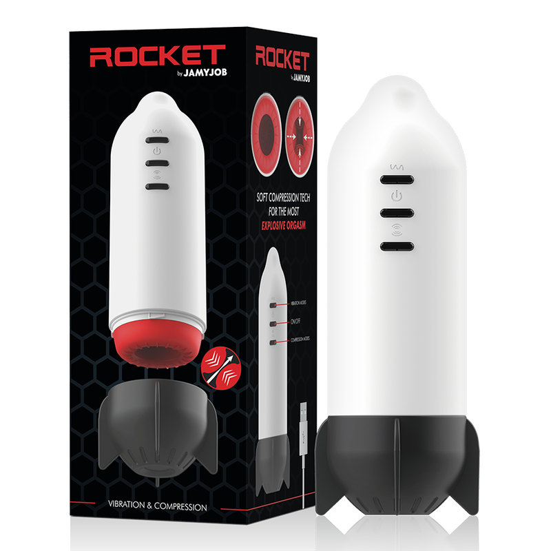 JAMYJOB - MASTURBATORE ROCKET TECNOLOGIA DI COMPRESSIONE E VIBRAZIONE MORBIDA