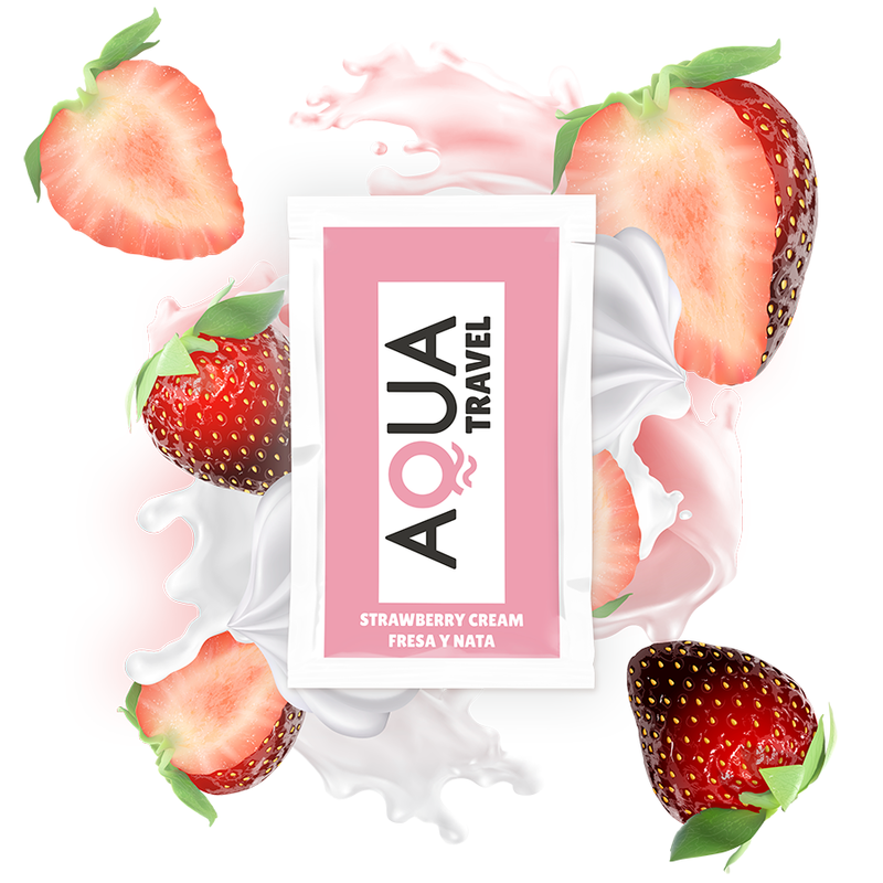 AQUA TRAVEL - LUBRIFICANTE A BASE D'ACQUA GUSTO FRAGOLA E PANNA 6 ML