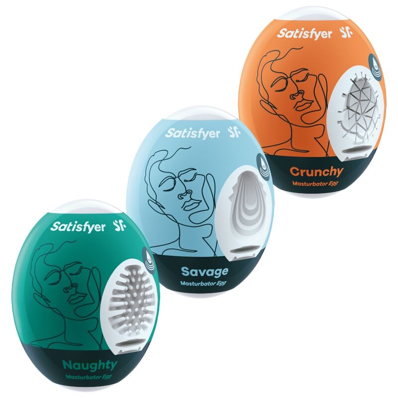 SATISFYER - 3 UOVA MASTURBATORIE CATTIVE, SELVAGGE E CROCCANTI