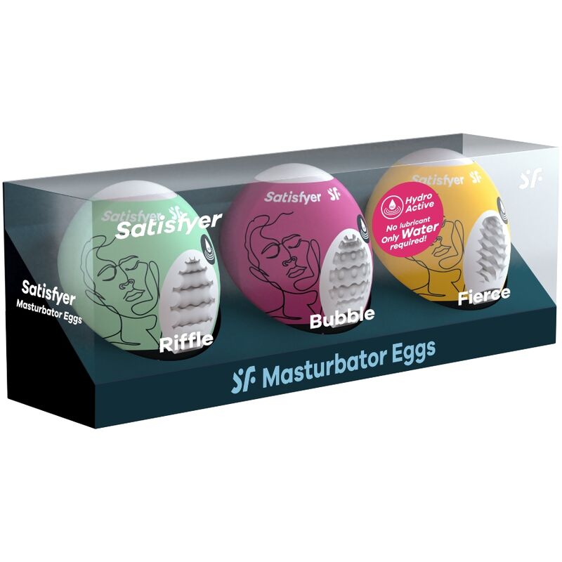 SATISFYER - 3 UOVA MASTURBATORI RIFFLE, BUBBLE e FIERCE