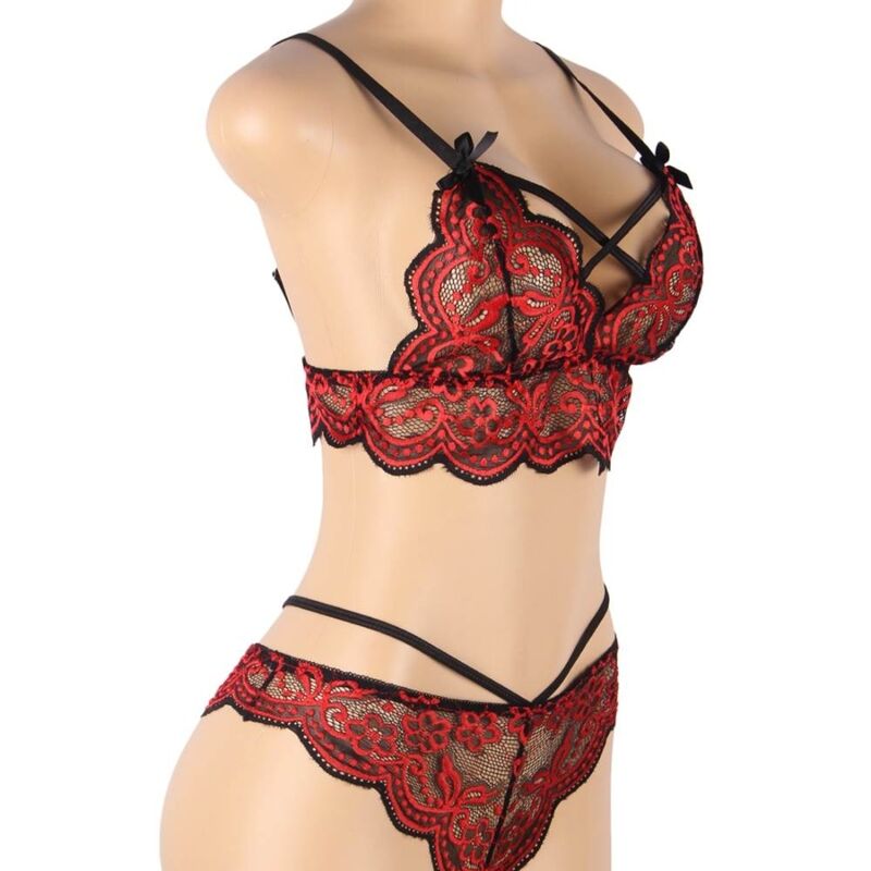 SUBBLIME - SET DUE PEZZI L/XL TOP IN PIZZO E SLIP