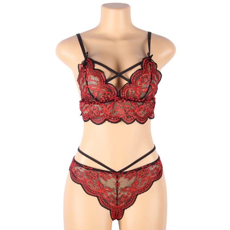 SUBBLIME - SET DUE PEZZI L/XL TOP IN PIZZO E SLIP