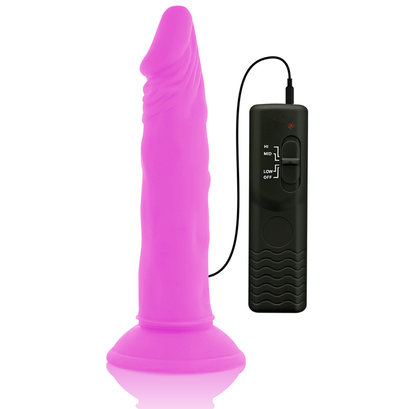 DIVERSIA - DILDO REALISTICO FLESSIBILE VIBRANTE LILLA 23 CM -O- 4,3 CM