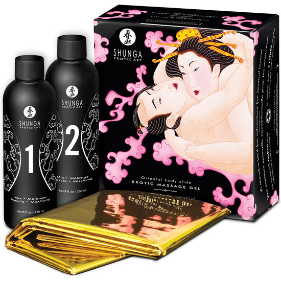 SHUNGA - GEL PER MASSAGGIO EROTICO CORPO-CORPO ORIENTALE CON FRAGOLE E CAVA