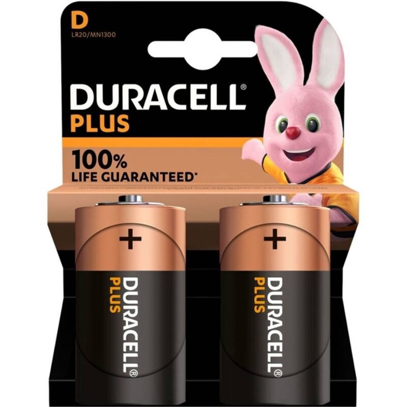 DURACELL - PLUS POWER 100 BATTERIA ALCALINE D LR20 BLISTER*2