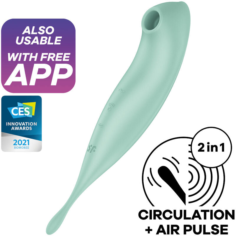 SATISFYER - TWIRLING PRO+ STIMOLATORE E VIBRATORE APP VERDE