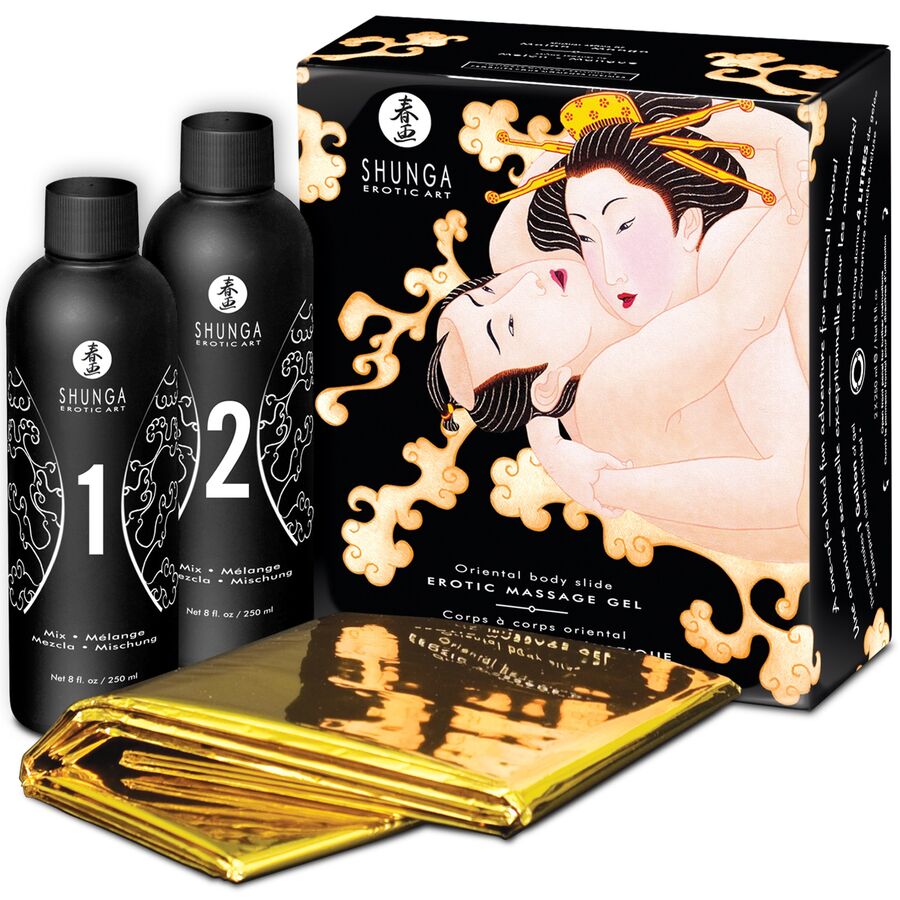 SHUNGA - GEL PER MASSAGGIO EROTICO CORPO-CORPO ORIENTALE MELONE E MANGO