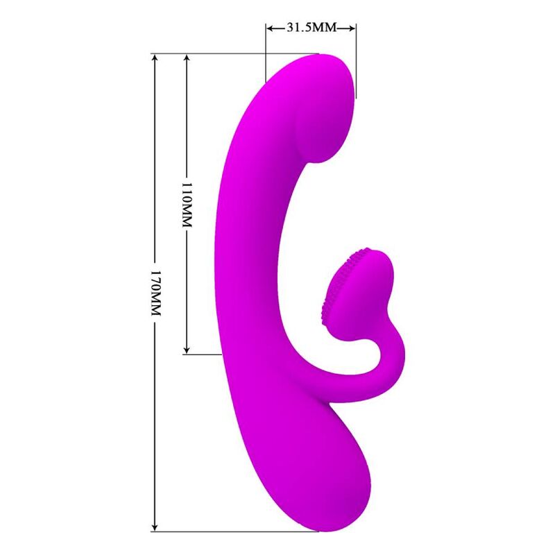 PRETTY LOVE - SINCERO VIBRATORE E SUCCHIATORE PER CLITORIDE IN SILICONE VIOLA