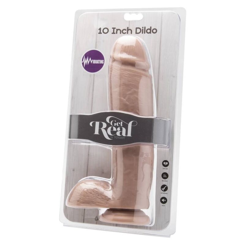 SII REALE - DILDO 25,5 CM CON VIBRATORE NATURALE TESTICOLI