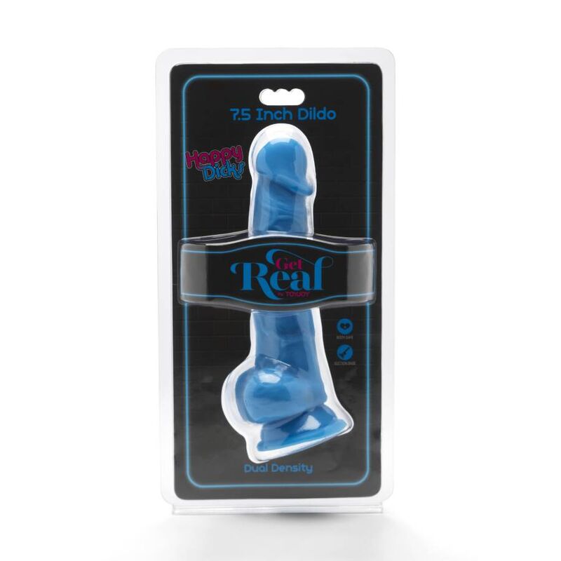 SII REALE - HAPPY DICKS 19 CM CON TESTICOLI BLU