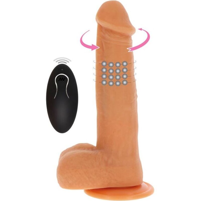 DIVENTA REALE - DILDO VIBRANTE CON PALLINE ROTANTI NATURALE