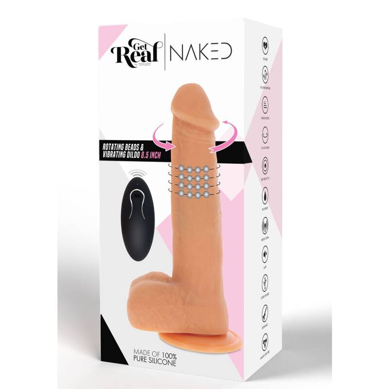 DIVENTA REALE - DILDO VIBRANTE CON PALLINE ROTANTI NATURALE