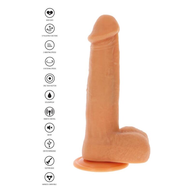 DIVENTA REALE - DILDO VIBRANTE CON PALLINE ROTANTI NATURALE