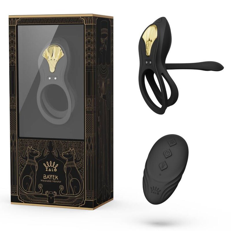 ZALO - BAYEK ANELLO VIBRANTE TELECOMANDO COPPIE NERO