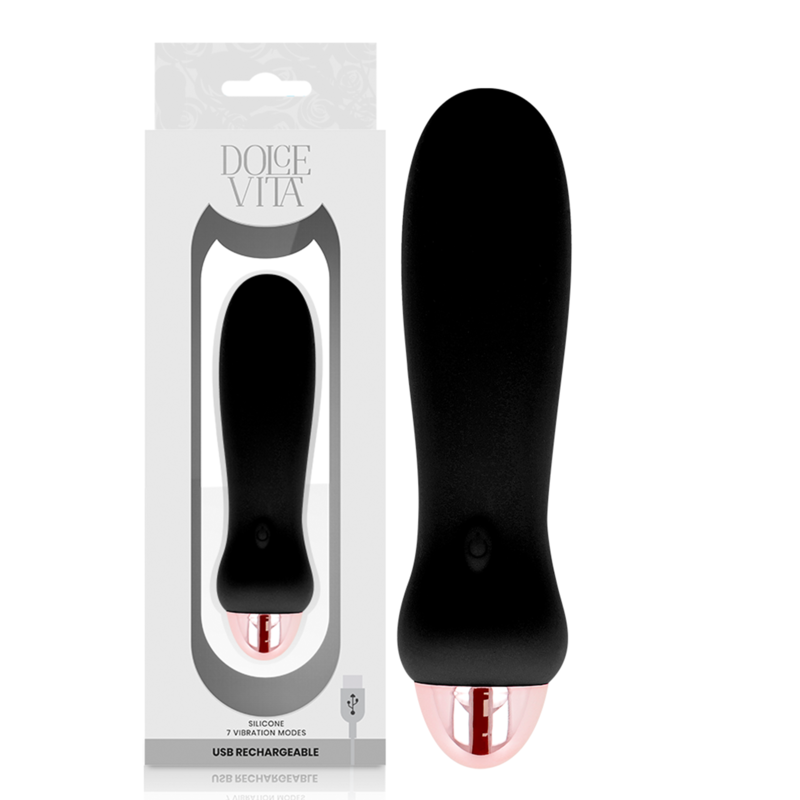 DOLCE VITA - VIBRATORE RICARICABILE FIVE NERO 7 VELOCITÀ