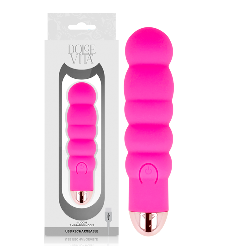 DOLCE VITA - VIBRATORE RICARICABILE SIX PINK A 7 VELOCITÀ