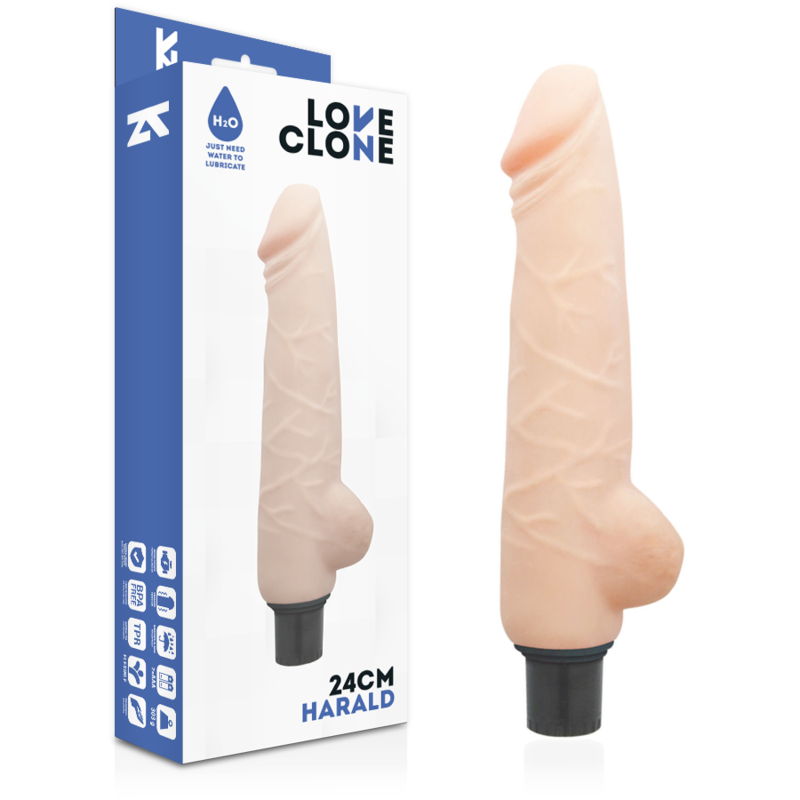 LOVECLONE - HARALD VIBRATORE REALISTICO AUTOLUBRIFICANTE 24 CM -O- 4 CM