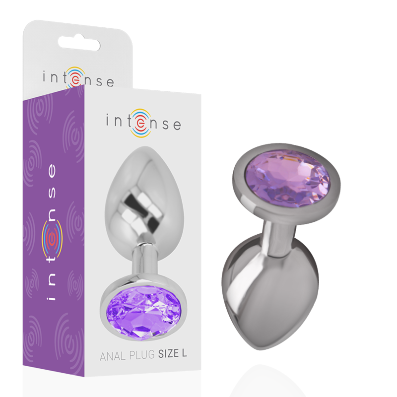 INTENSO - PLUG ANALE IN ALLUMINIO E VETRO VIOLA TAGLIA S