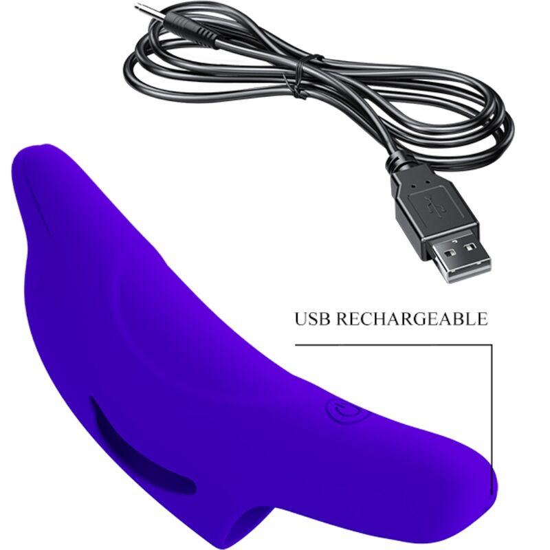 PRETTY LOVE - DELPHINI POTENTE STIMOLATORE PER DITA BLU SCURO
