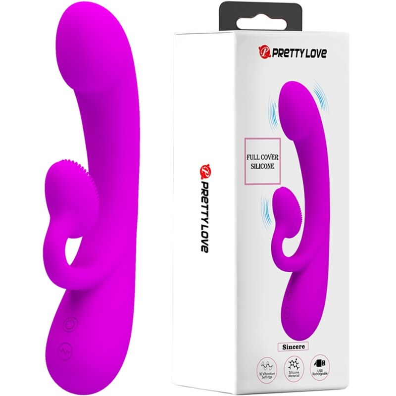 PRETTY LOVE - SINCERO VIBRATORE E SUCCHIATORE PER CLITORIDE IN SILICONE VIOLA