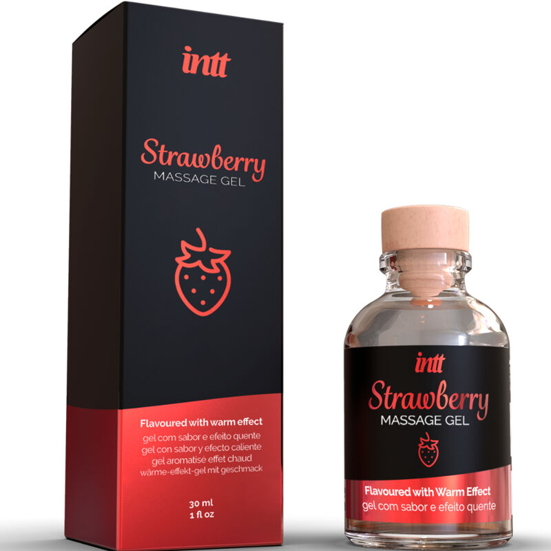 MASSAGGIO INTT E SESSO ORALE - GEL DA MASSAGGIO AL GUSTO DI FRAGOLA CON EFFETTO RISCALDANTE