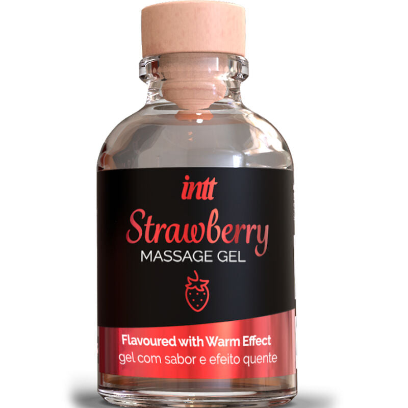 MASSAGGIO INTT E SESSO ORALE - GEL DA MASSAGGIO AL GUSTO DI FRAGOLA CON EFFETTO RISCALDANTE