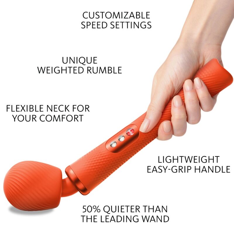FUN FACTORY - VIM WAND RUMBLE VIBRATORE RICARICABILE IN SILICONE ARANCIONE