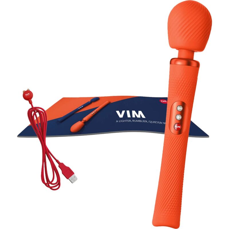 FUN FACTORY - VIM WAND RUMBLE VIBRATORE RICARICABILE IN SILICONE ARANCIONE