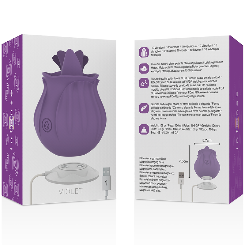 INTENSE - STIMOLATORE LINGUALE BASE MAGNETICA VIOLA