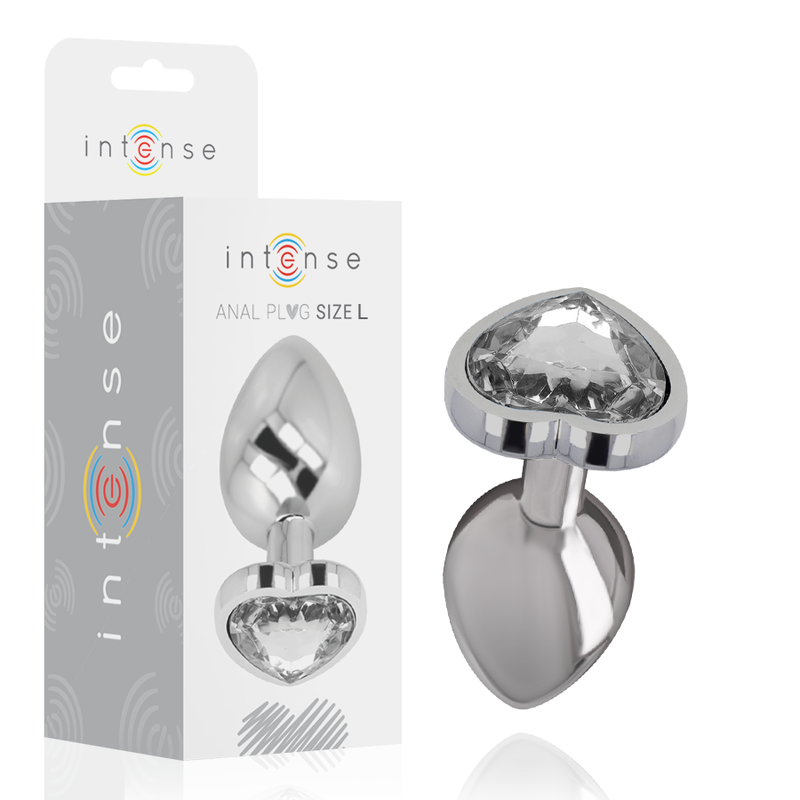 INTENSO - PLUG ANALE IN ALLUMINIO CON CUORE BIANCO TAGLIA L