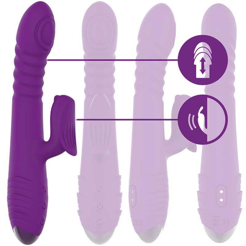 INTENSE - IGGY VIBRATORE MULTIFUNZIONALE RICARICABILE UP & DOWN CON STIMOLATORE CLITORIDEO VIOLA