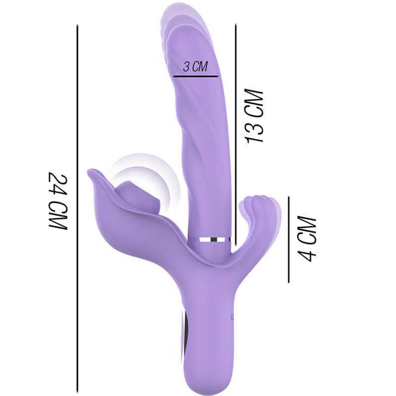 INTENSE - BILLIE VIBRATORE MULTIFUNZIONALE RICARICABILE A VENTOSA CON PULSANTE VIOLA