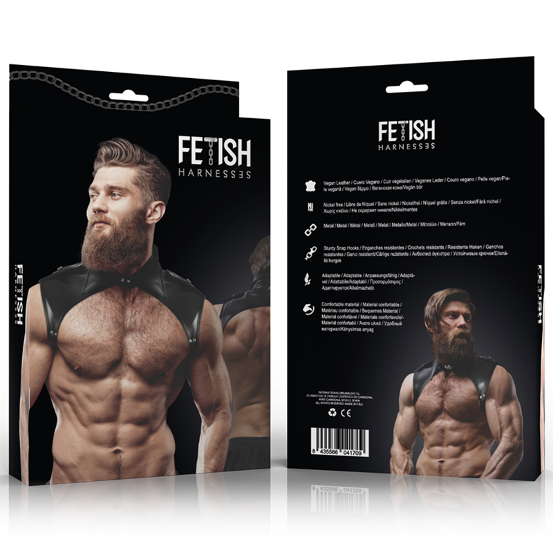 ATTEGGIAMENTO SOTTOMESSO FETISH - IMBRACATURA BRIGADE REGOLABILE IN ECOPELLE PER UOMO