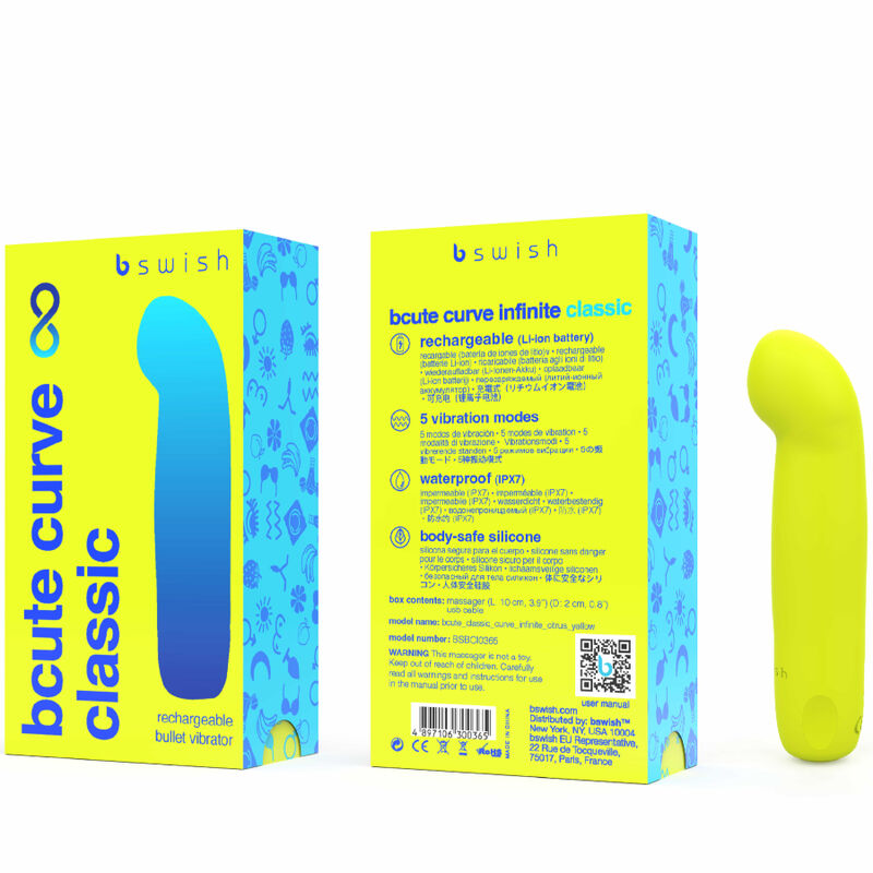 B SWISH - BCUTE CURVE INFINITE CLASSIC VIBRATORE RICARICABILE IN SILICONE GIALLO