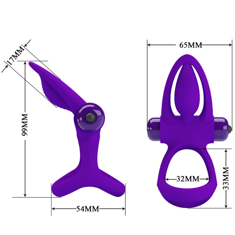 PRETTY LOVE - ANELLO VIBRANTE 10 VIBRAZIONI SILICONE VIOLA
