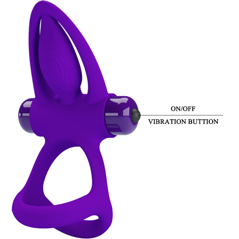 PRETTY LOVE - ANELLO VIBRANTE 10 VIBRAZIONI SILICONE VIOLA
