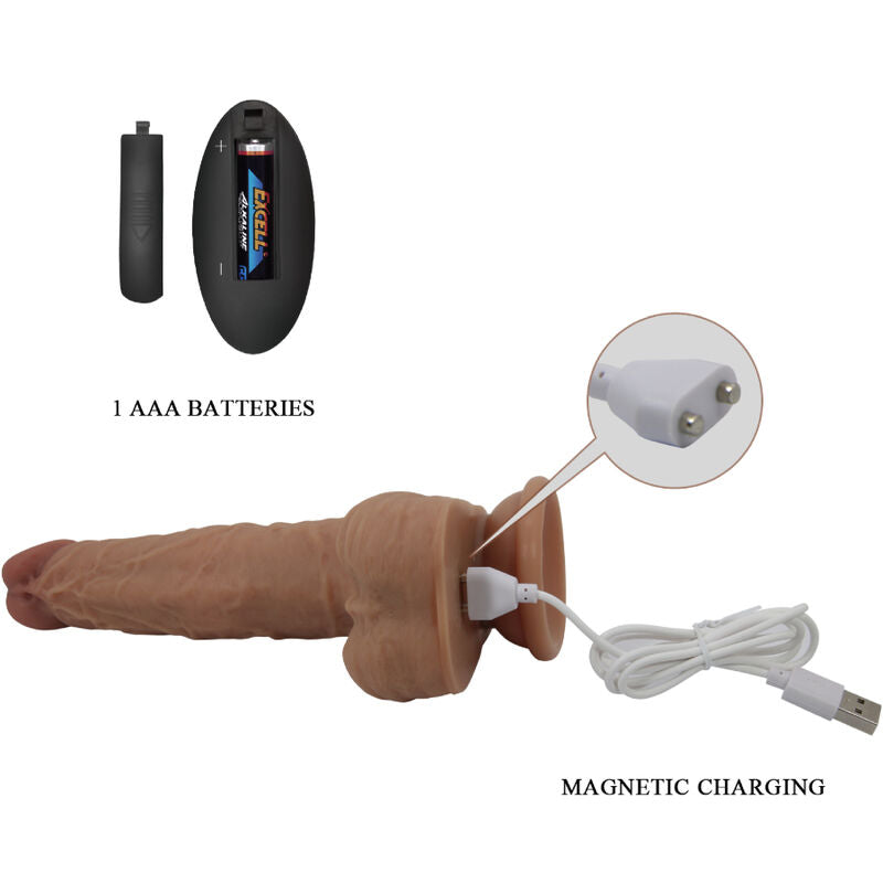 PRETTY LOVE - JONATHAN DILDO IN SILICONE 3 VIBRAZIONI + 3 MISURE DI INSERIMENTO TELECOMANDO 21 CM