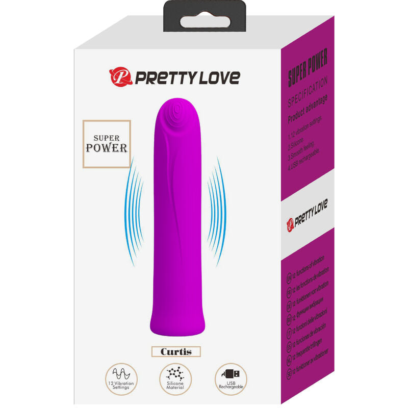 PRETTY LOVE - CURTIS MINI SUPER POWER VIBRATOR 12 VIBRAZIONI VIOLET SILICONE