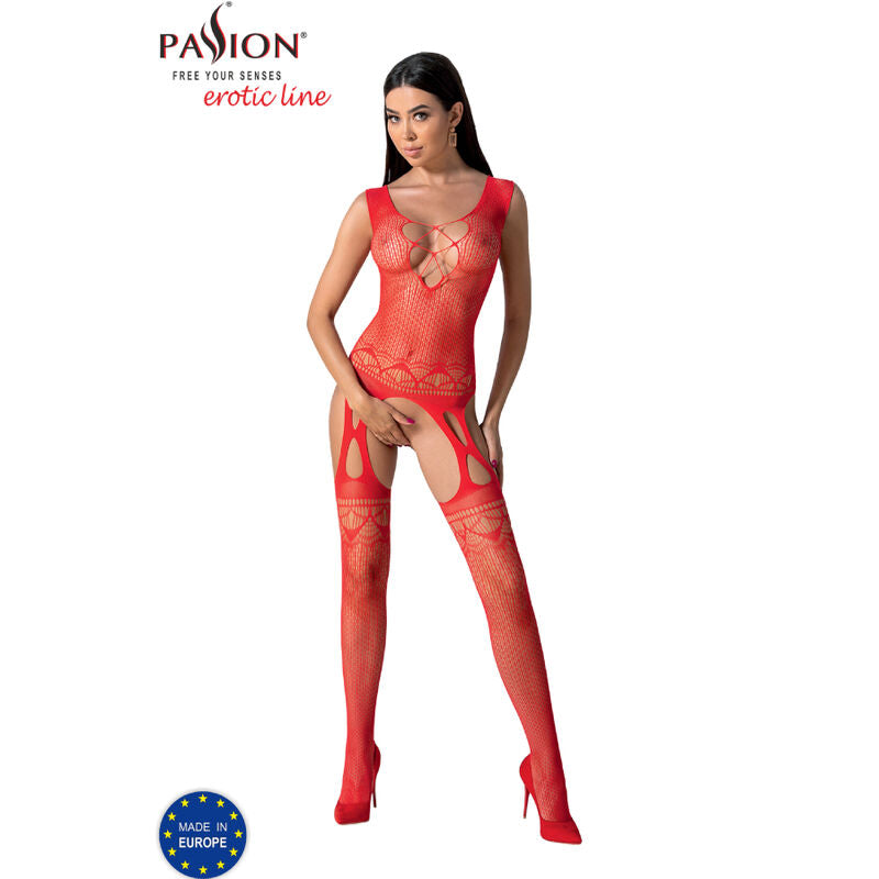 PASSION - BS099 BODYSTOCKING BLANCO TALLA UNICA