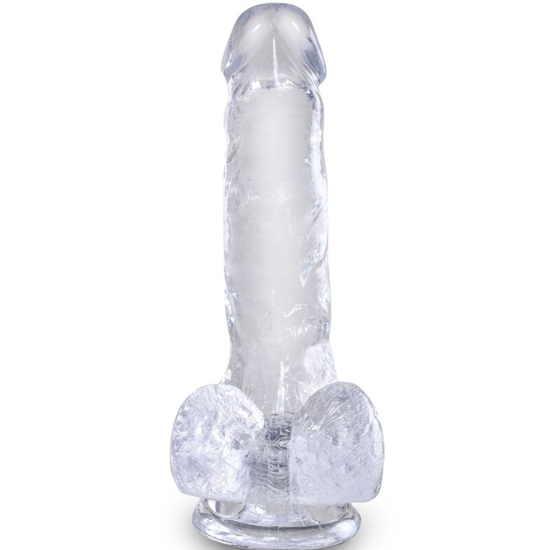 KING COCK - PENE REALISTICO TRASPARENTE CON TESTICOLI 13,5 CM