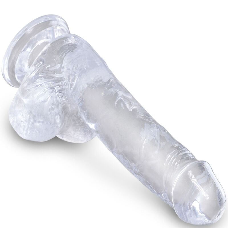 KING COCK - PENE REALISTICO TRASPARENTE CON TESTICOLI 13,5 CM