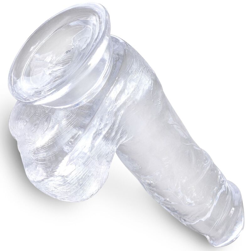 KING COCK - PENE REALISTICO TRASPARENTE CON TESTICOLI 13,5 CM