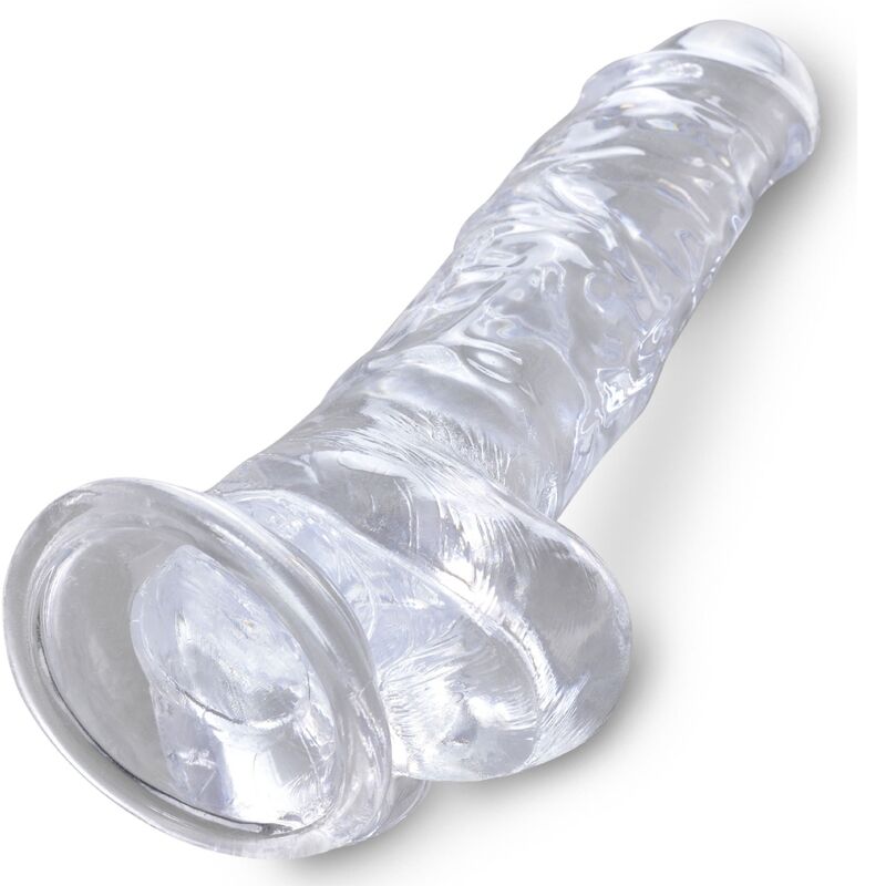 KING COCK - PENE REALISTICO TRASPARENTE CON TESTICOLI 16,5 CM