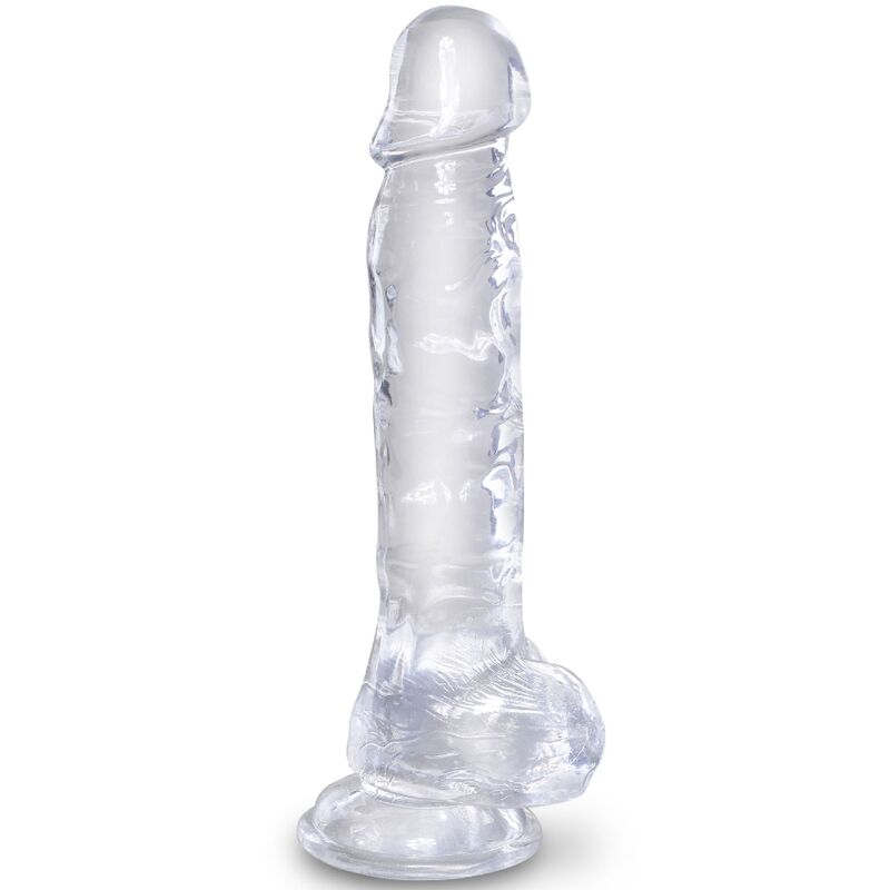 KING COCK - PENE REALISTICO TRASPARENTE CON TESTICOLI 16,5 CM
