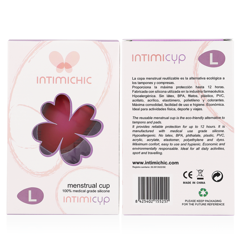 INTIMICHIC - COPPA MESTRUALE MEDICA IN SILICONE - TAGLIA L