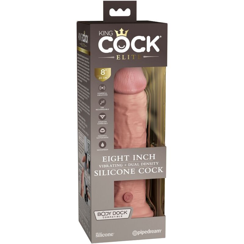 KING COCK - VIBRATORE REALISTICO ELITE E DILDO IN SILICONE 20,3 CM